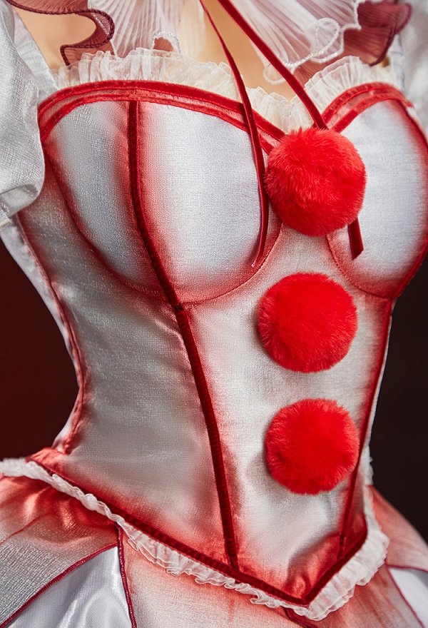 Conjunto de Corsé y Falda Plateado Gótico Derivado de It con Corsé con Estampado de Salpicaduras de Sangre y Falda con Capas con Mangas y Choker