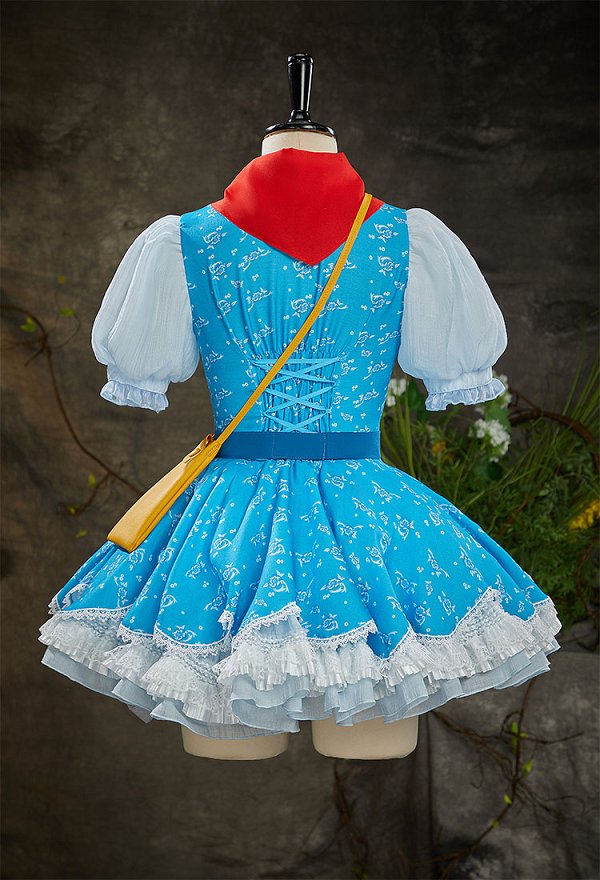 Vestido Mini de Halloween con Mangas Abullonadas Derivado de Stranger Things Holly Vestido con Estampado Floral con Capa y Bolso Cruzado