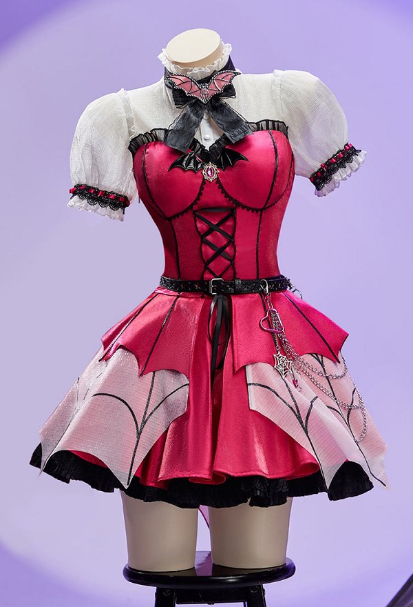 Vestido Gótico de Chica Murciélago Derivado de MH Drac Vestido de Mangas Abullonadas con Capa y Mangas