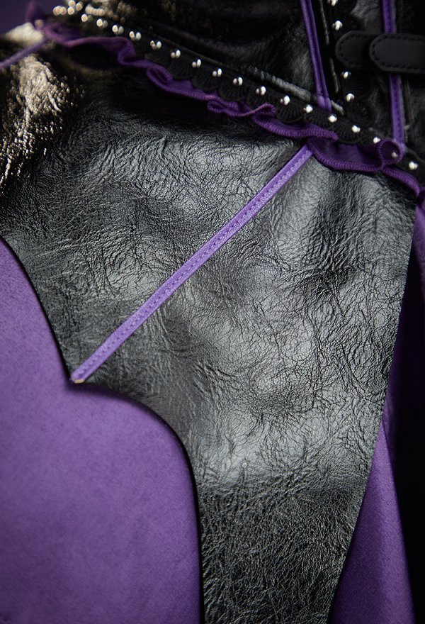 PM Derivative Gothic Black and Purple Corset Outfit Set Bat-style Top and Layered Skirt and Choker