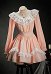 The Love Witch Cosplay Elaine Parks Kostüm Halloween Gothic Pfirsichrosa Kleid Retro Spitze Kleid mit Halskette