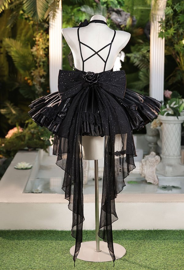 Goddess of Victory: Nikke Dorothy Dawn Party Cosplay Costume Black Dress with Socks and Belt