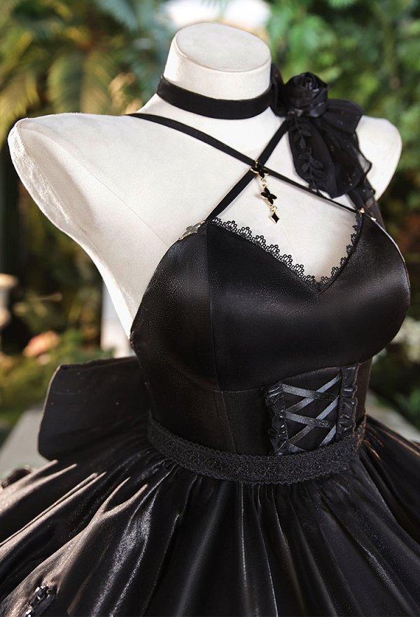 Goddess of Victory: Nikke Dorothy Dawn Party Cosplay Costume Black Dress with Socks and Belt