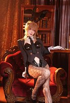 Goddess of Victory: Nikke Ade Bunny Girl Cosplay Costume Bodysuit with Jacket and Bunny Ear Hair Accessory Goddess of Victory: Nikke Ade Bunny Girl Cosplay Costume Bodysuit with Jacket and Bunny Ear Hair Accessory