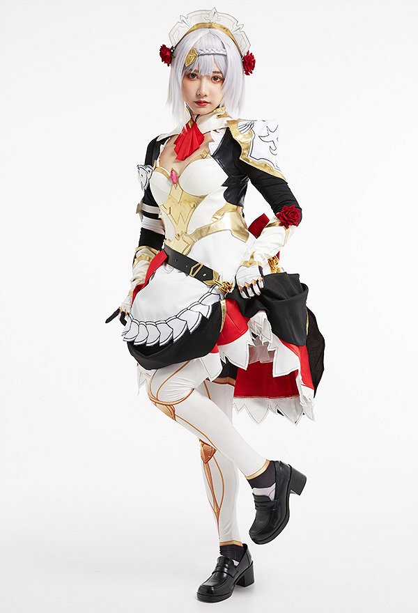 Genshin Impact Costume de Cosplay Noelle Set Complet avec Couronne de Tête Genshin Impact Costume de Cosplay Noelle Set Complet avec Couronne de Tête