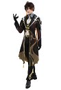 Genshin Impact Zhongli Patrón Impreso Jelwery Decorado Uniforme Conjunto Cosplay de Traje con Guantes de Corbata