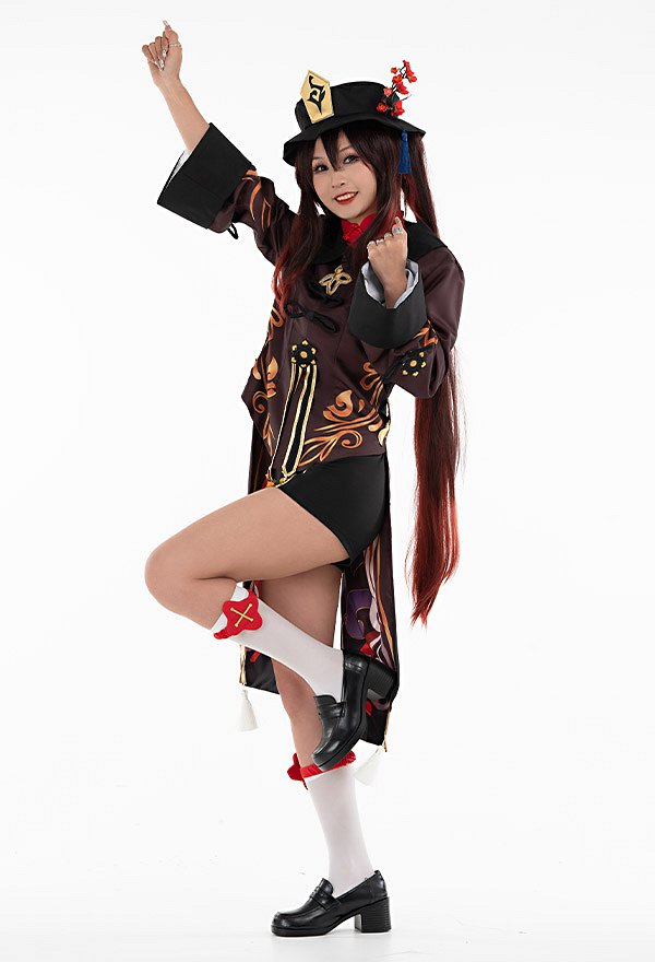 Genshin Impact Hu Tao Cosplay Costume Chinese Traditional Outfit