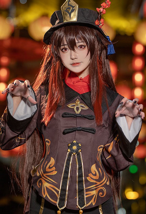 Genshin Impact Hu Tao Cosplay Costume Chinese Traditional Outfit