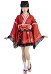 Robe Style Kimono Motif Poisson Fleur Feu Set avec Corset et Nœud Papillon