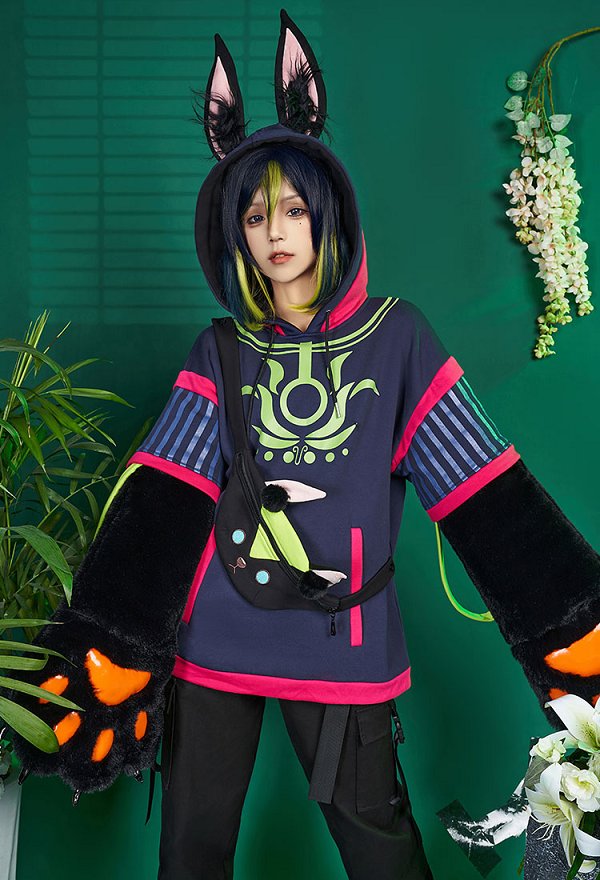 Genshin 公式 パーカー シトラリ Genshin Impact Tighnari Derivative Hoodie Zipper - Casual Jacket