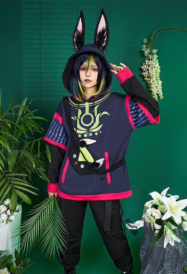 Genshin 公式 パーカー シトラリ Genshin Impact Tighnari Derivative Hoodie Zipper - Casual Jacket