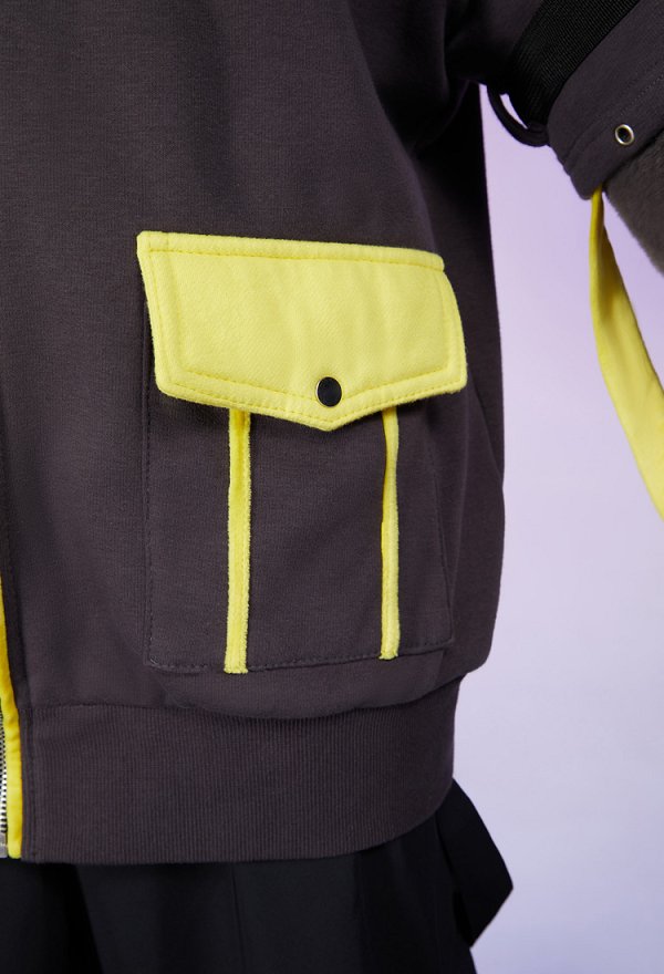 PM Derivado Kawaii Sudadera con Capucha de Diseño de Bolsa Desmontable con Guantes de Patas Peludas