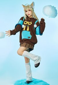 Neko Box Derivative Pullover Hoodie with Detachable Bag Design Furry Paw Gloves Kawaii Hooded Sweatshirt
