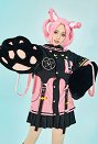 Sudadera con Capucha y Falda Desmontable Derivative de Chibiusa Chaqueta de Estilo Marinero con Guantes Peludos de Pata de Gato