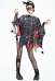 Halloween Costume Cape gothique à motif toile d'araignée asymétrique avec masque et collants