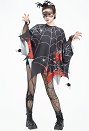 Halloween Costume Gothic Spider Web Pattern Cloak Irregular Cape with Mask and Tights