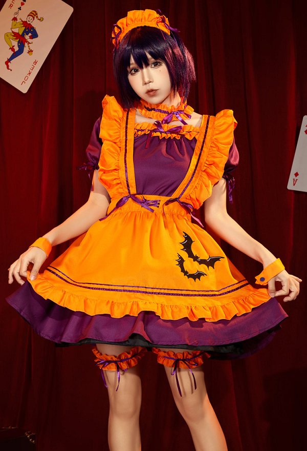 1/3 Delusion Disfraz de sirvienta para Halloween para mujer vestido Lolita con delantal y tocado 1/3 Delusion Disfraz de sirvienta para Halloween para mujer vestido Lolita con delantal y tocado