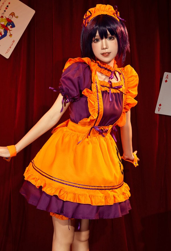 1/3 Delusion Disfraz de sirvienta para Halloween para mujer vestido Lolita con delantal y tocado 1/3 Delusion Disfraz de sirvienta para Halloween para mujer vestido Lolita con delantal y tocado