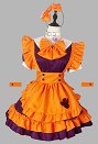 1/3 Delusion Halloween Maid Costume Women Bat Ghost Lolita Dress Outfit with Apron and Headdress
