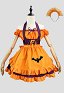 Women Halloween Maid Costume Gothic Embroidered Bat Style Top and Suspender Skirt with Apron and Headband