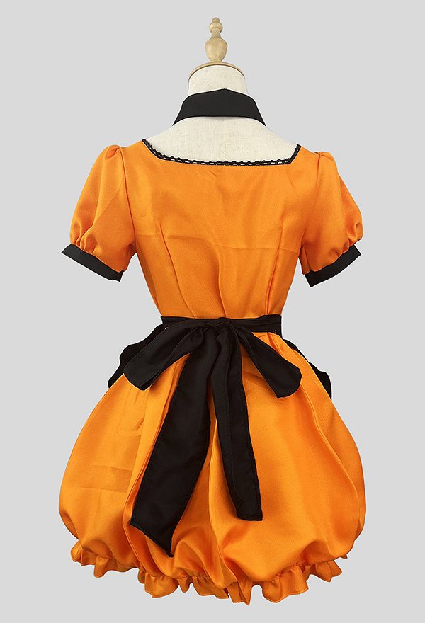 Women Kawaii Halloween Maid Costume Gothic Dress and Collar with Apron and Headband