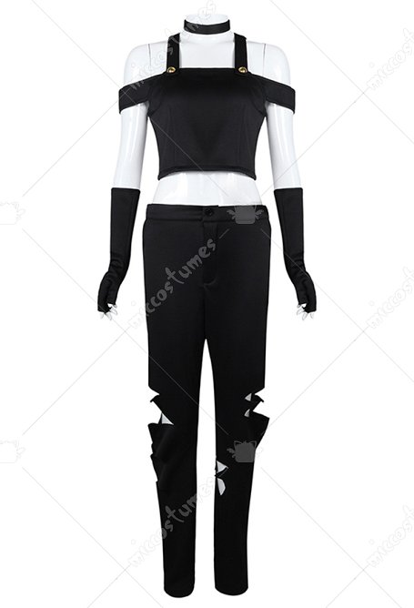 Hell Boss Millie Cosplay Kostüm Träger Crop Top und lange Hose mit Handschuhen
