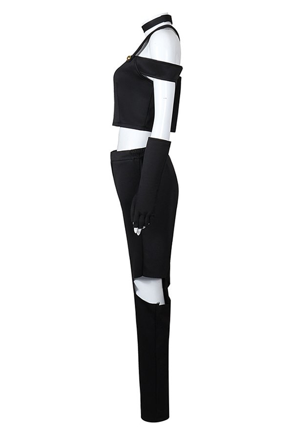 Hell Boss Millie Cosplay Costume Strap Crop Top and Long Pants with Gloves Hell Boss Millie Cosplay Costume Strap Crop Top and Long Pants with Gloves