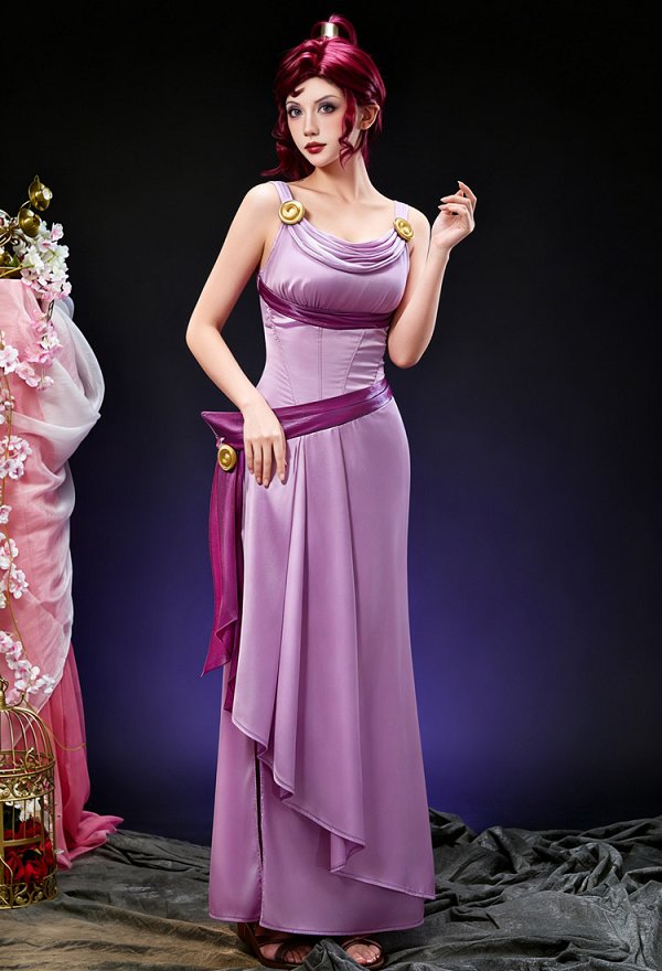 Hercules Meg Cosplay Costume Dress with Headband