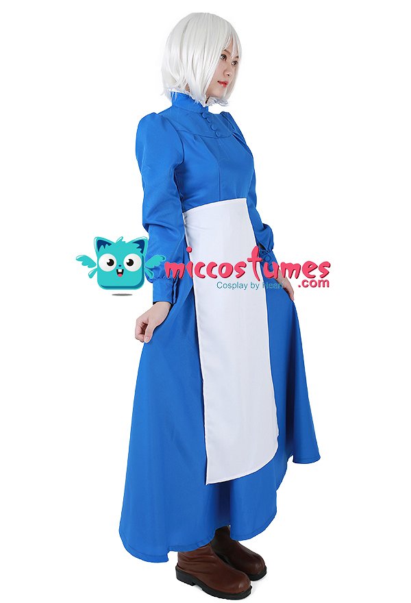 Howl Magical Flying Castle Vestido de Cosplay de Howls Moving Castle Sophie Blue Howl Magical Flying Castle Vestido de Cosplay de Howls Moving Castle Sophie Blue