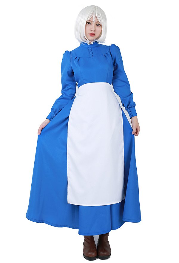 Howl Magical Flying Castle Vestido de Cosplay de Howls Moving Castle Sophie Blue Howl Magical Flying Castle Vestido de Cosplay de Howls Moving Castle Sophie Blue