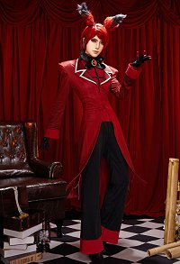 Hell Hotel Radio Demon Cosplay Costume Top and Long Pants with Jacket and Gloves