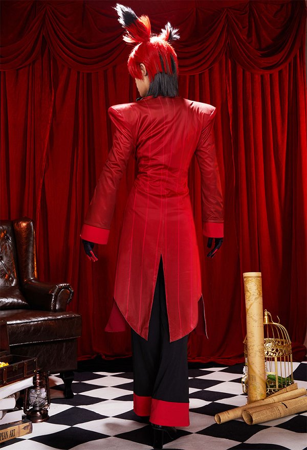 Hell Hotel Radio Demon Cosplay Costume Top and Long Pants with Jacket and Gloves