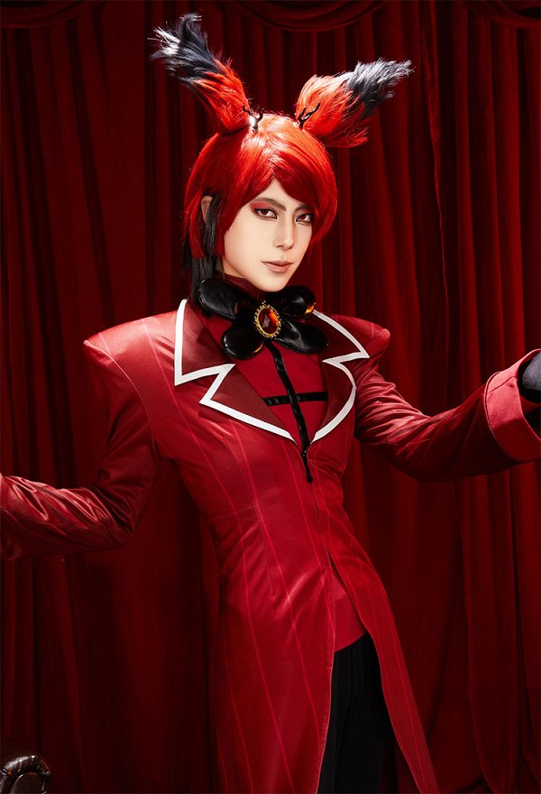 Hell Hotel Radio Demon Cosplay Costume Top and Long Pants with Jacket and Gloves