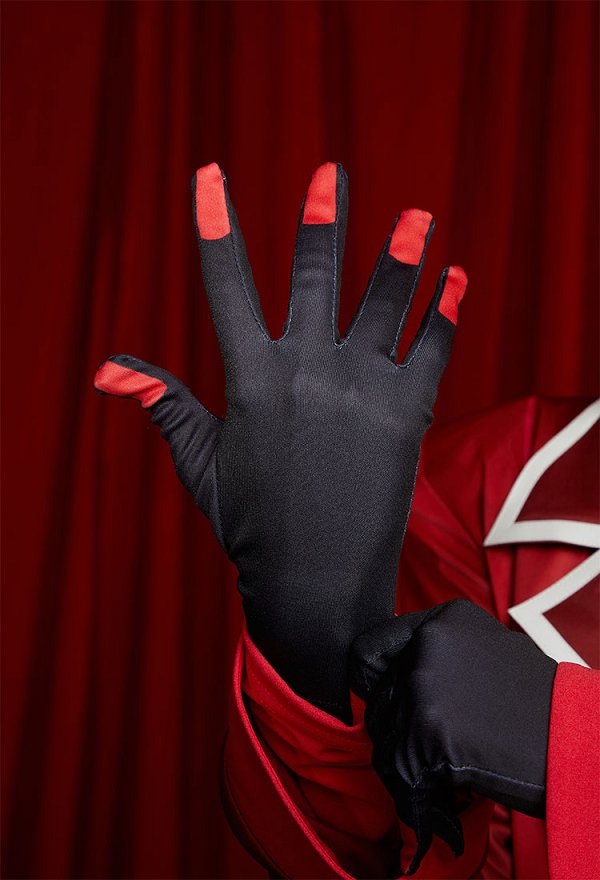 Hell Hotel Radio Demon Cosplay Costume Top and Long Pants with Jacket and Gloves