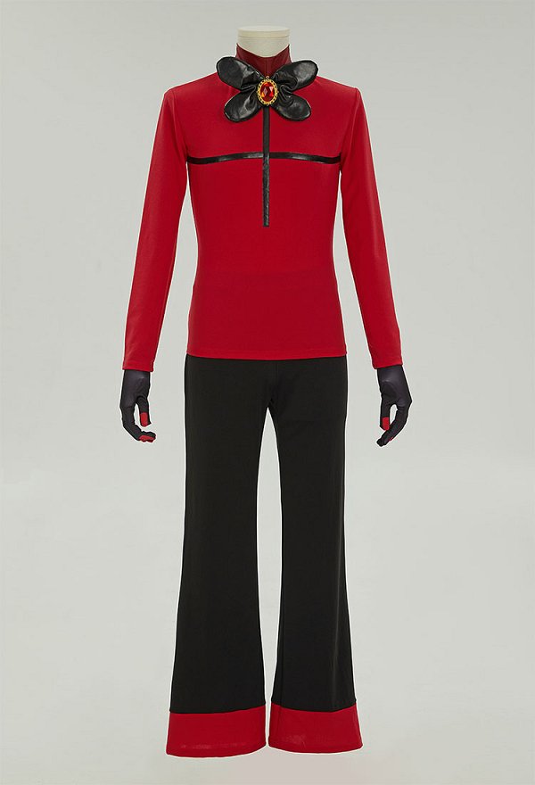 Hell Hotel Radio Demon Cosplay Costume Top and Long Pants with Jacket and Gloves