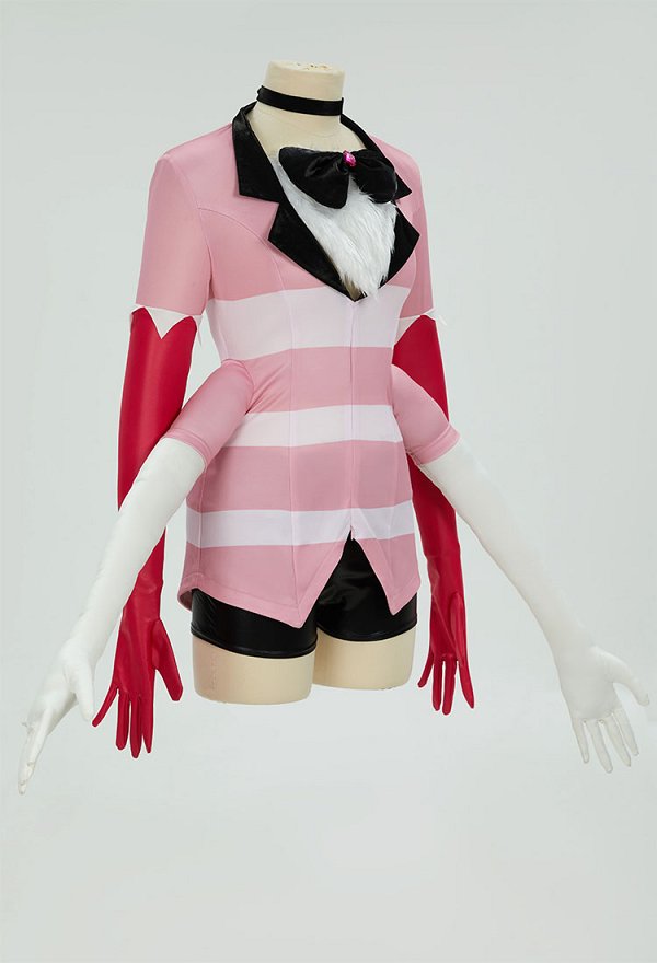 Hell Hotel Angel Dust Cosplay Costume Top and Pants with Gloves and Choker Hell Hotel Angel Dust Cosplay Costume Top and Pants with Gloves and Choker