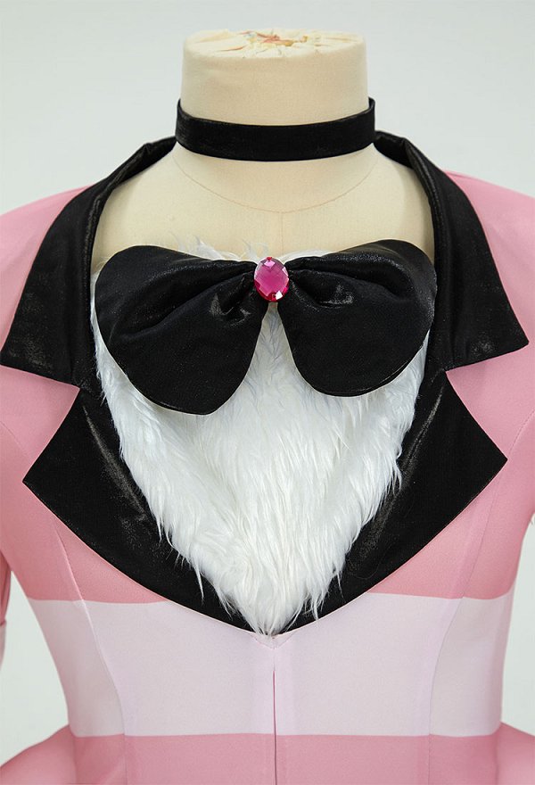 Hell Hotel Angel Dust Cosplay Costume Top and Pants with Gloves and Choker Hell Hotel Angel Dust Cosplay Costume Top and Pants with Gloves and Choker