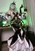 Honkai Impact 3rd Mobius Cosplay Vestido de Cola de Pez sin Espalda y Delantal con Guantes y Máscara