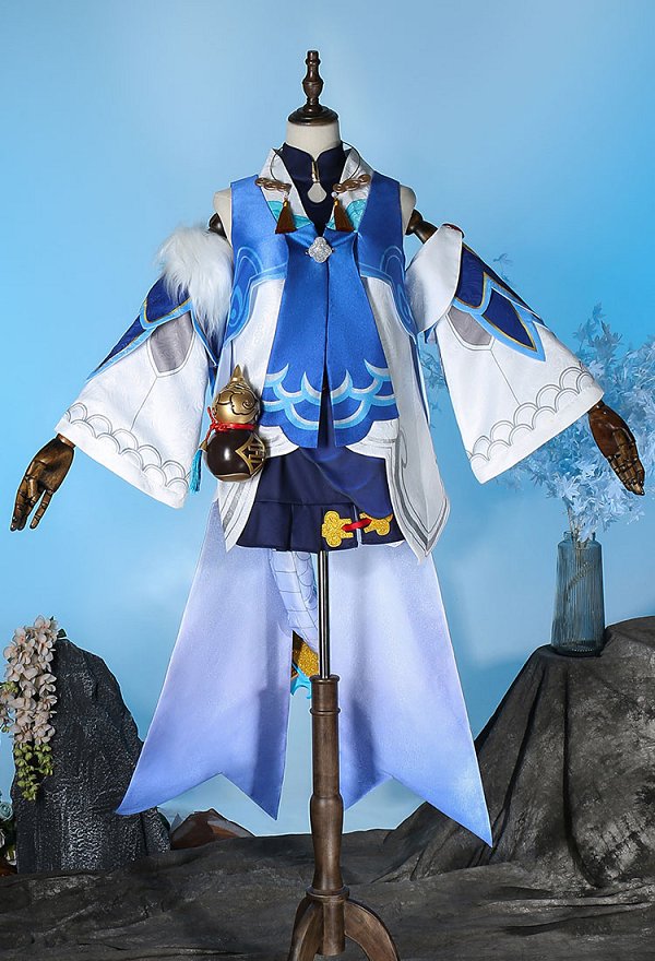 Honkai: Star Rail Bailu Cosplay Costume Dress and Jacket with Sleeves and Tail