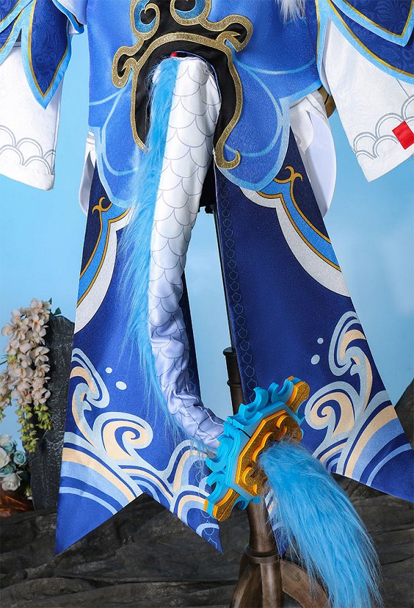 Honkai: Star Rail Bailu Cosplay Costume Dress and Jacket with Sleeves and Tail