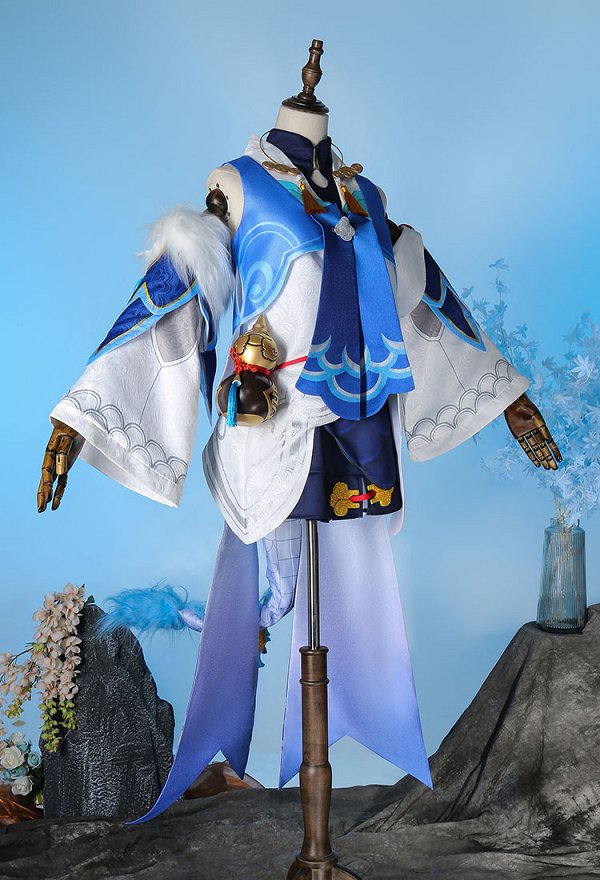 Honkai: Star Rail Bailu Cosplay Costume Dress and Jacket with Sleeves and Tail