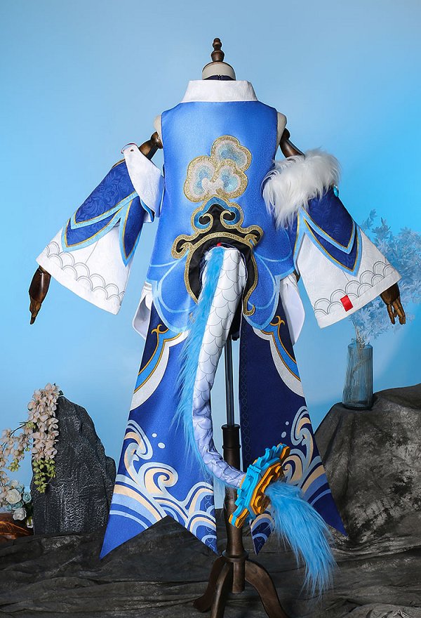 Honkai: Star Rail Bailu Cosplay Costume Dress and Jacket with Sleeves and Tail