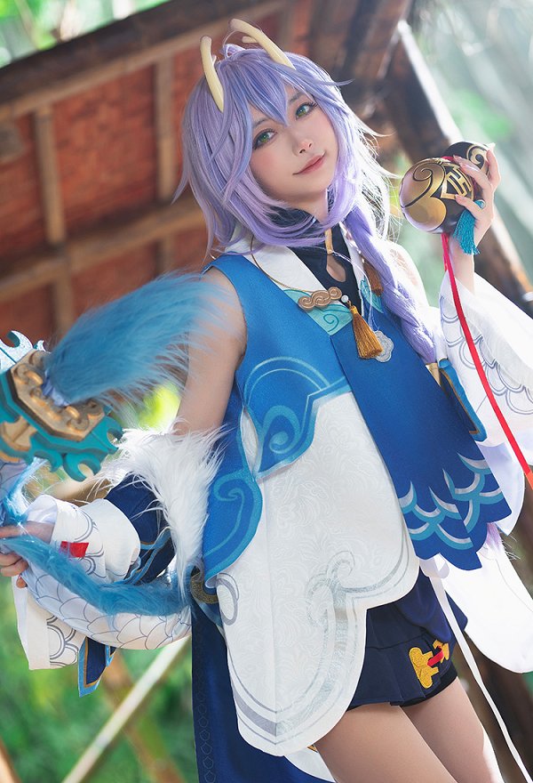 Honkai: Star Rail Bailu Cosplay Costume Dress and Jacket with Sleeves and Tail