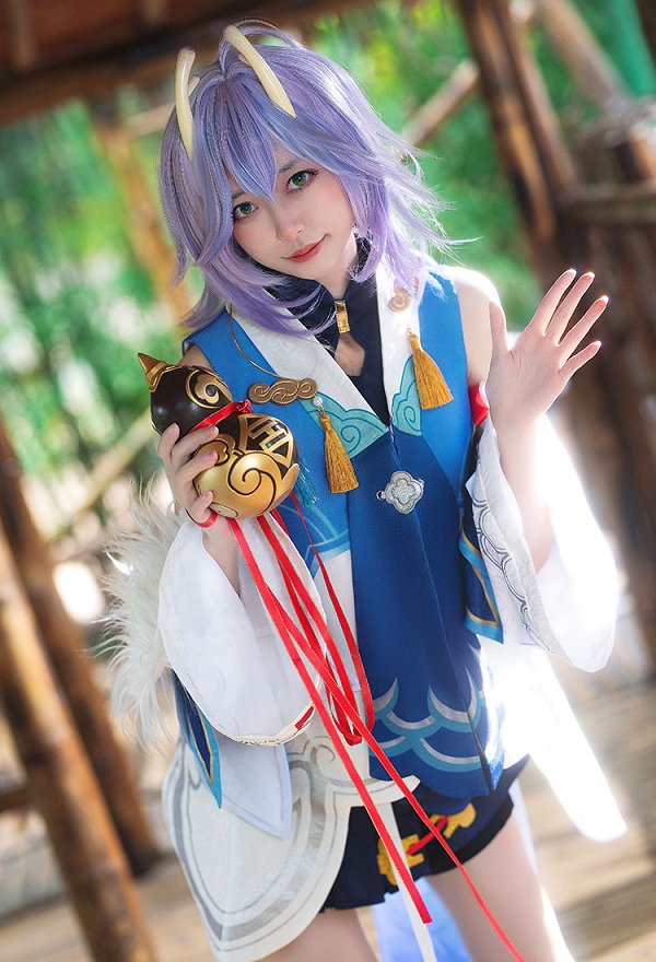 Honkai: Star Rail Bailu Cosplay Costume Dress and Jacket with Sleeves and Tail
