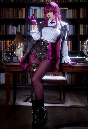 Honkai: Star Trail Costume de Cosplay Kafka Justaucorps Sexy Costume Noir et Blanc