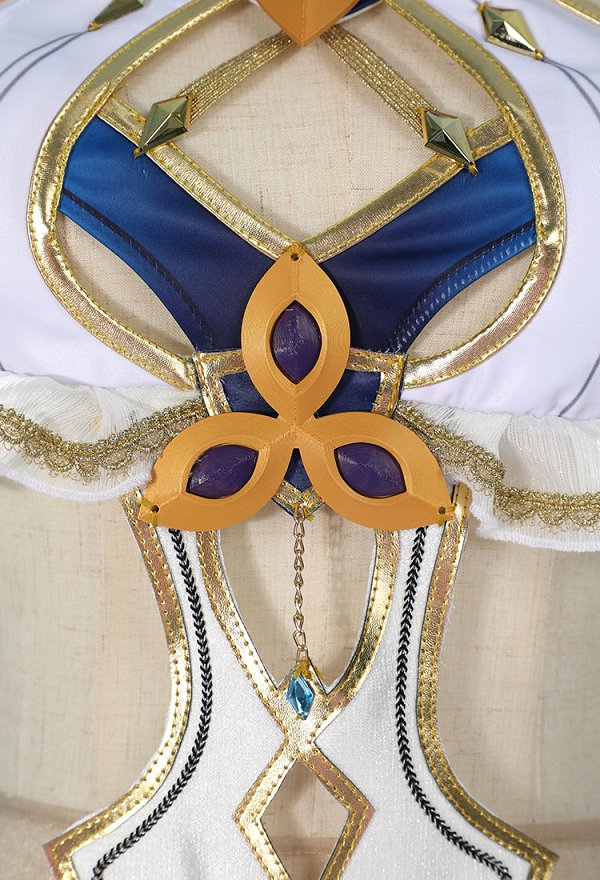 Honkai Impact 3 Mobius Cosplay Costume Halter Top and Skirt with Arm Ring and Head Accessory