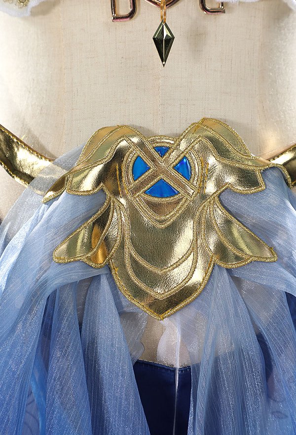 Honkai Impact 3 Mobius Cosplay Costume Halter Top and Skirt with Arm Ring and Head Accessory
