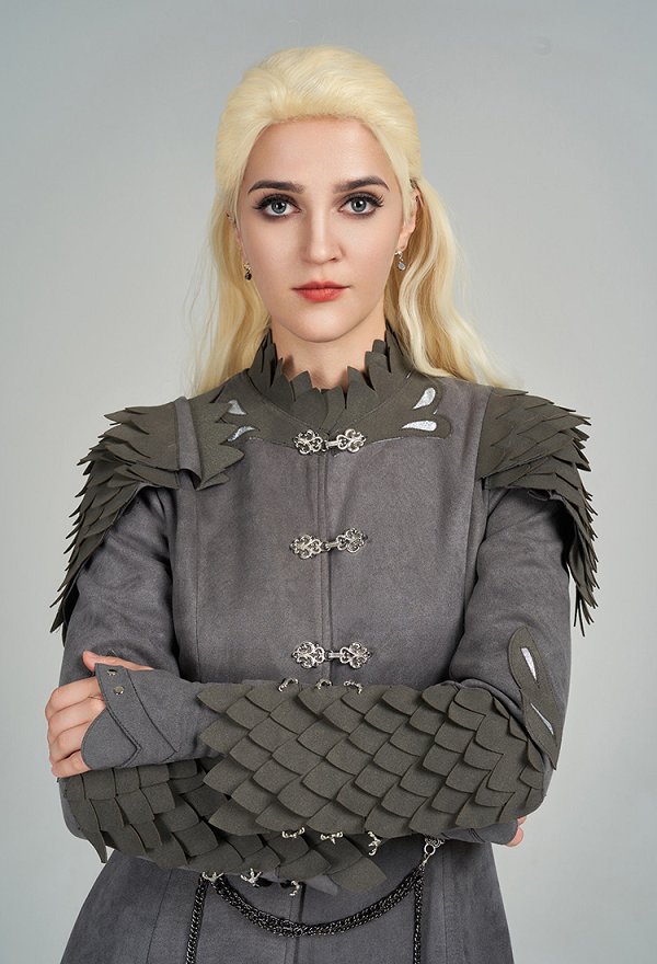 House of the Dragon Rhaenyra Targaryen Cosplay Costume Long Coat and Pants with Gloves Earrings