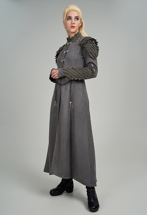 House of the Dragon Rhaenyra Targaryen Cosplay Costume Long Coat and Pants with Gloves Earrings