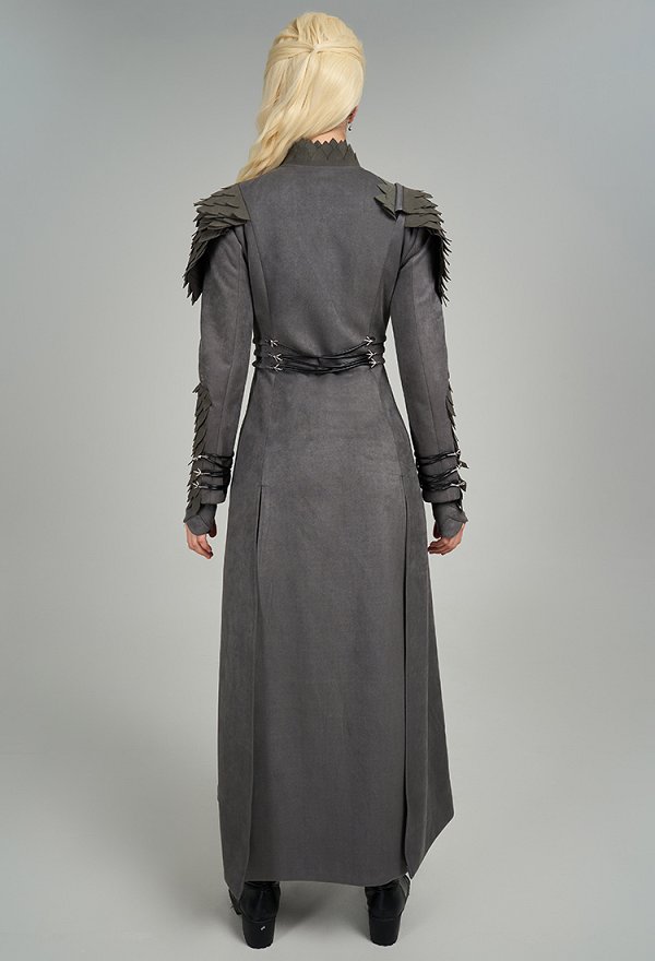 House of the Dragon Rhaenyra Targaryen Cosplay Costume Long Coat and Pants with Gloves Earrings